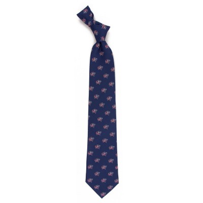 Columbus Blue Jackets Echo Woven Silk Tie - Navy