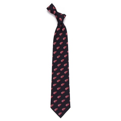 Detroit Red Wings Echo Woven Silk Tie - Black