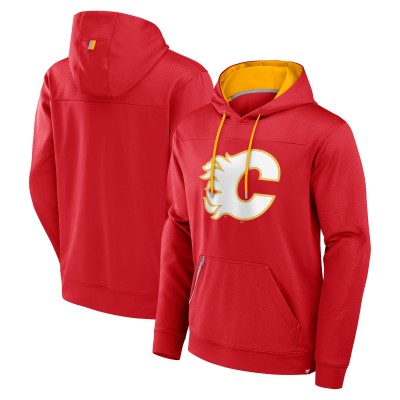 Calgary Flames Fanatics Red Defender Pullover Hoodie