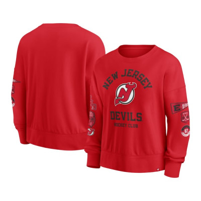 Женская свитшот New Jersey Devils Fanatics Red Go Team Pullover