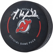 Шайба Luke Hughes New Jersey Devils Autographed Fanatics Authentic Official Game