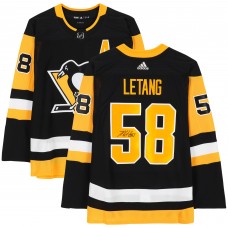 Kris Letang Pittsburgh Penguins Autographed Fanatics Authentic Black adidas Authentic #58 Jersey