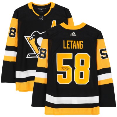 Kris Letang Pittsburgh Penguins Autographed Fanatics Authentic Black adidas Authentic #58 Jersey