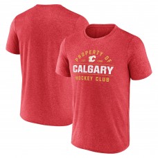 Calgary Flames Fanatics Heather Red Property Of T-Shirt