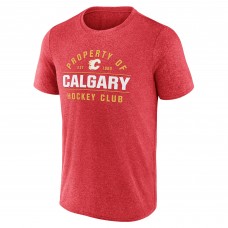 Calgary Flames Fanatics Heather Red Property Of T-Shirt