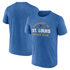St. Louis Blues Fanatics Heather Blue Property Of T-Shirt
