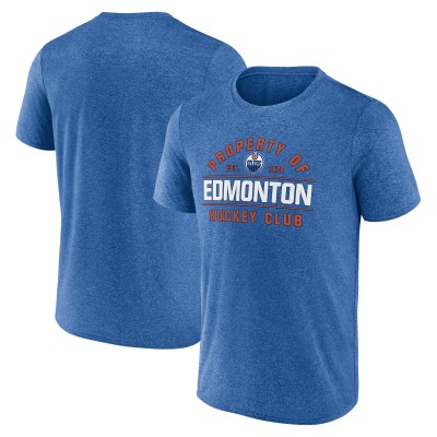 Edmonton Oilers Fanatics Heather Royal Property Of T-Shirt