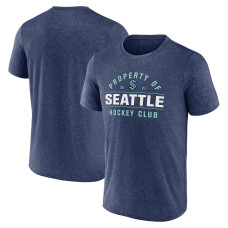 Seattle Kraken Fanatics Heather Deep Sea Blue Property Of T-Shirt Seattle Kraken Fanatics Heather Deep Sea Blue Property Of T-Shirt
