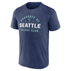 Seattle Kraken Fanatics Heather Deep Sea Blue Property Of T-Shirt Seattle Kraken Fanatics Heather Deep Sea Blue Property Of T-Shirt