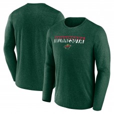 Футболка с длинным рукавом Minnesota Wild Fanatics Heather Green Transition