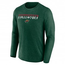 Футболка с длинным рукавом Minnesota Wild Fanatics Heather Green Transition
