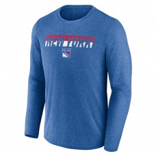 New York Rangers Fanatics Heather Blue Transition Long Sleeve T-Shirt New York Rangers Fanatics Heather Blue Transition Long Sleeve T-Shirt