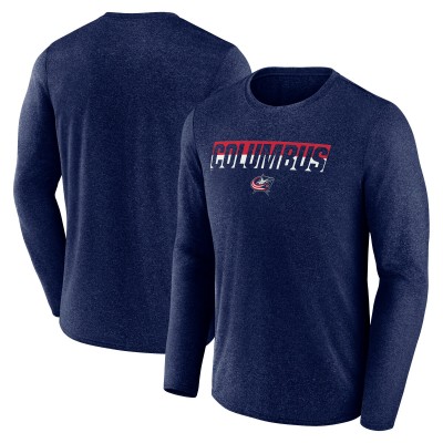 Футболка с длинным рукавом Columbus Blue Jackets Fanatics Transition - Heather Navy