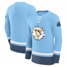 Футболка с длинным рукавом Pittsburgh Penguins Fanatics Light Blue Vintage High Point