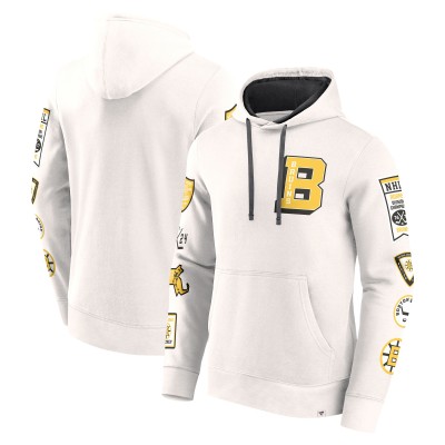 Толстовка Boston Bruins Fanatics White Vintage Letterman