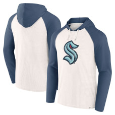 Seattle Kraken Fanatics White Vintage Winger Pullover Hoodie