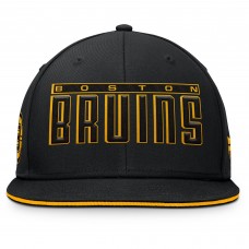 Boston Bruins Fanatics Black Fundamental Gino Stack Snapback Hat