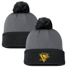 Женская шапка с помпоном Pittsburgh Penguins Fanatics Charcoal Cuffed