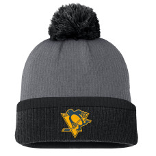 Женская шапка с помпоном Pittsburgh Penguins Fanatics Charcoal Cuffed