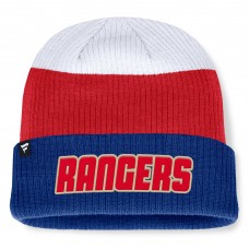 Шапка New York Rangers Fanatics Blue/Red Heritage Showboat Color-Block Cuffed Knit