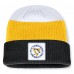 Шапка Pittsburgh Penguins Fanatics Black/Gold Heritage Showboat Color-Block Cuffed Knit
