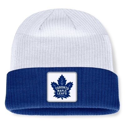 Шапка Toronto Maple Leafs Fanatics Blue/White Heritage Showboat Color-Block Cuffed Knit