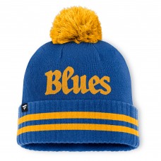 Шапка с помпоном St. Louis Blues Fanatics Heritage Blind Side Cuffed Knit - Blue