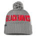 Женская шапка с помпоном Chicago Blackhawks Fanatics Gray Heritage Tilly Cuffed