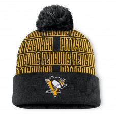 Шапка с помпоном Pittsburgh Penguins Fanatics Black Fundamental Empty Net Cuffed Knit