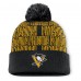 Шапка с помпоном Pittsburgh Penguins Fanatics Black Fundamental Empty Net Cuffed Knit