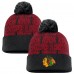 Шапка с помпоном Chicago Blackhawks Fanatics Fundamental Empty Net Cuffed Knit - Black