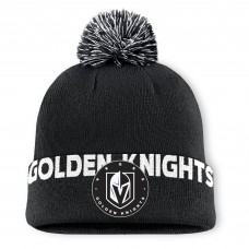 Шапка с помпоном Vegas Golden Knights Fanatics Black Fundamental High Stick Cuffed Knit