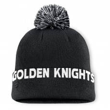 Шапка с помпоном Vegas Golden Knights Fanatics Black Fundamental High Stick Cuffed Knit