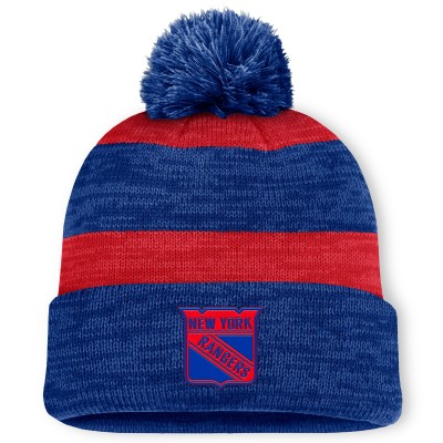 Шапка с помпоном New York Rangers Fanatics Navy Fundamental Red Line