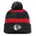 Шапка с помпоном Chicago Blackhawks Fanatics Fundamental Red Line Cuffed Knit - Black