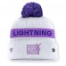 Шапка с помпоном Tampa Bay Lightning Fanatics White Hockey Fights Cancer