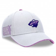 Бейсболка Minnesota Wild Fanatics White Authentic Pro Hockey Fights Cancer