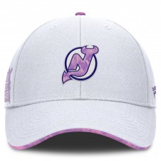 Бейсболка New Jersey Devils Fanatics White Authentic Pro Hockey Fights Cancer Бейсболка New Jersey Devils Fanatics White Authentic Pro Hockey Fights Cancer