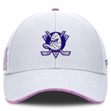 Бейсболка Anaheim Ducks Fanatics White Authentic Pro Hockey Fights Cancer