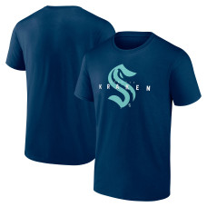 Seattle Kraken Logo Athletic Navy Coordinate T-Shirt