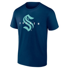 Seattle Kraken Logo Athletic Navy Coordinate T-Shirt