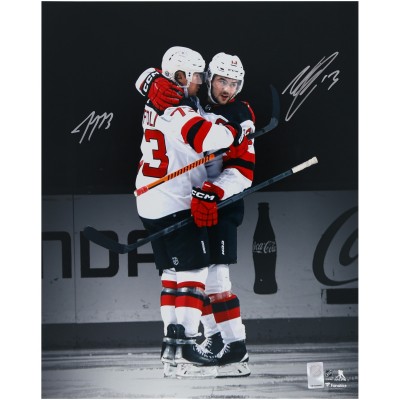 Nico Hischier & Tyler Toffoli New Jersey Devils Autographed Fanatics Authentic 16 x 20 Celebrating Photograph