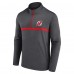 Кофта на короткой молнии New Jersey Devils Logo Athletic Heather Charcoal Head-to-Head Raglan