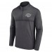 Los Angeles Kings Logo Athletic Heather Charcoal Head-to-Head Raglan Quarter-Zip Top