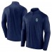 Seattle Kraken Logo Athletic Navy Head-to-Head Raglan Quarter-Zip Top