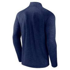 Seattle Kraken Logo Athletic Navy Head-to-Head Raglan Quarter-Zip Top