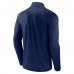 Seattle Kraken Logo Athletic Navy Head-to-Head Raglan Quarter-Zip Top