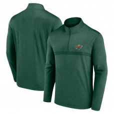 Кофта на короткой молнии Minnesota Wild Logo Athletic Dark Heather Green Head-to-Head Raglan