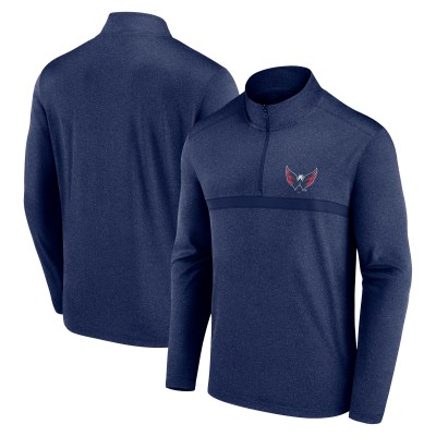 Washington Capitals Head-to-Head Raglan Quarter-Zip Top - Heather Navy