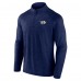 Nashville Predators Logo Athletic Navy Head-to-Head Raglan Quarter-Zip Top